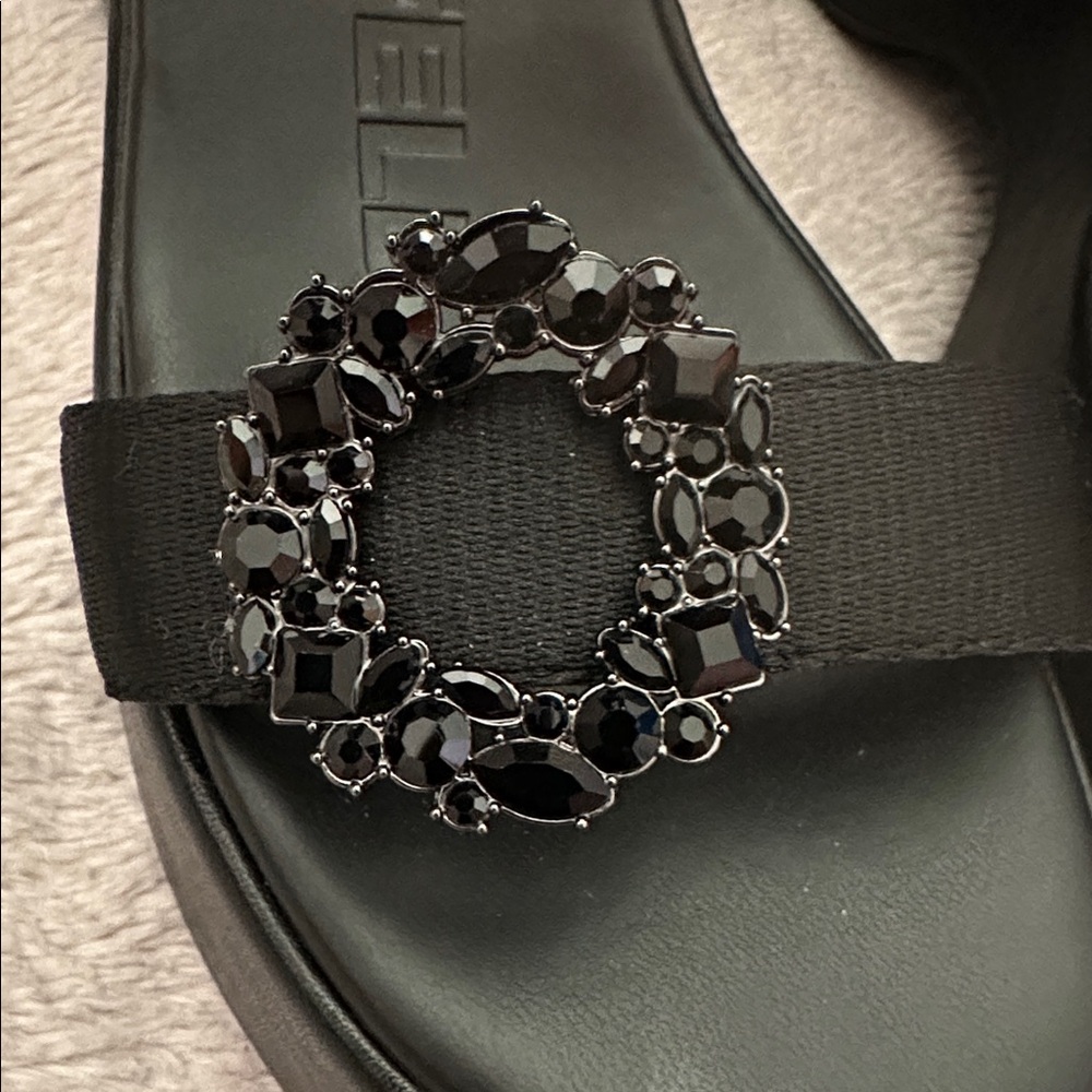 NWT Karl Lagerfeld Kiana Platform Wedge Sandal - Black - Women's Size 7.5 - Picture 10 of 12